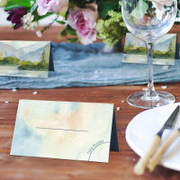 Mountain Lake Watercolor Wedding