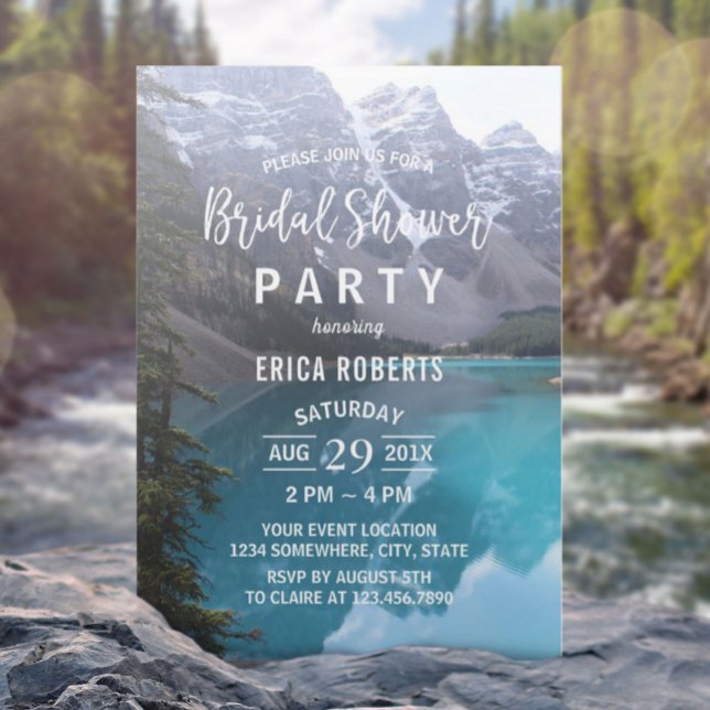 Mountain Lake Wedding Bridal Shower Invitation (Creator Uploaded)
