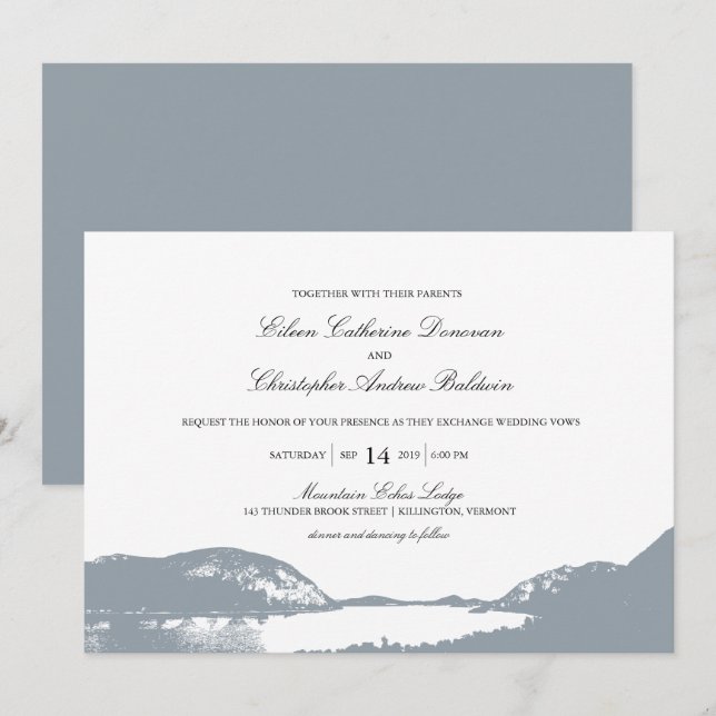 Mountain Lake | Wedding Invitation (Front/Back)