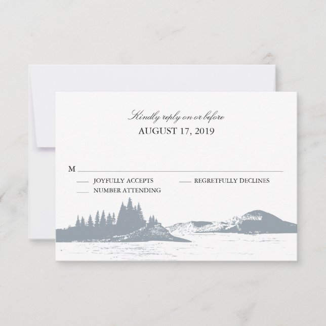 Mountain Lake  | Wedding RSVP (Front)