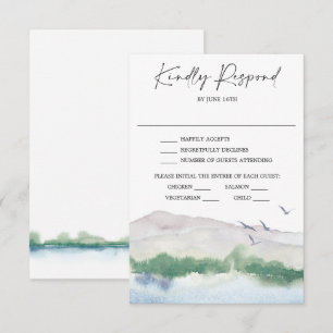 Mountain Lake Wedding RSVP Card