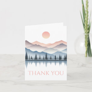 Mountain Lake Wedding Thank You Card