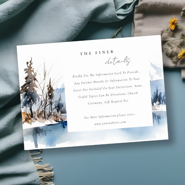 Mountain Lake Winter Landscape Wedding Detail Enclosure Card (Creator Uploaded)
