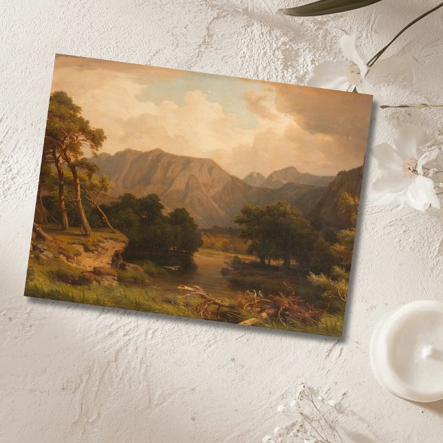 Mountain Lake with Herons – Heinrich Funk Postcard (Creator Uploaded)