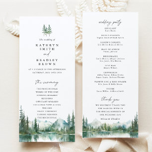 Mountain Lake Woodland Wedding Ceremony Programme