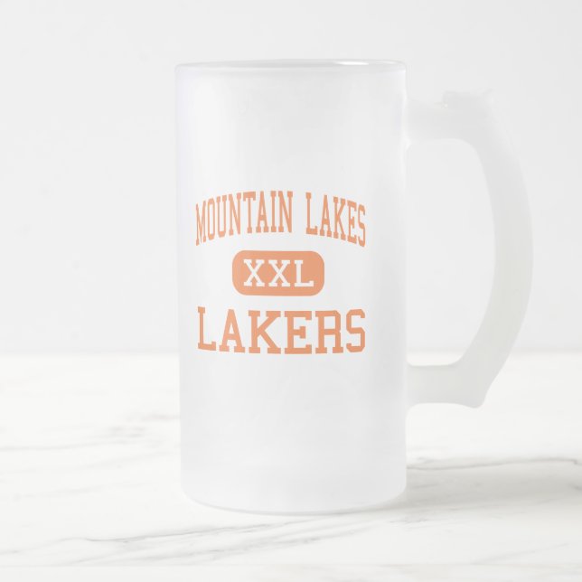 Mountain Lakes - Lakers - High - Mountain Lakes Frosted Glass Beer Mug (Right)