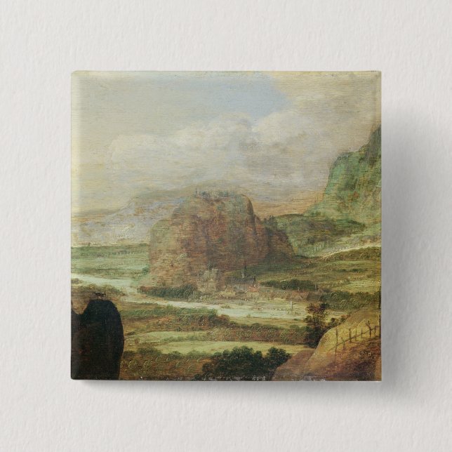 Mountain Landscape 15 Cm Square Badge (Front)