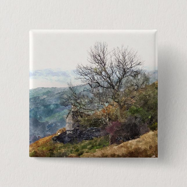 MOUNTAIN LANDSCAPE 15 CM SQUARE BADGE (Front)