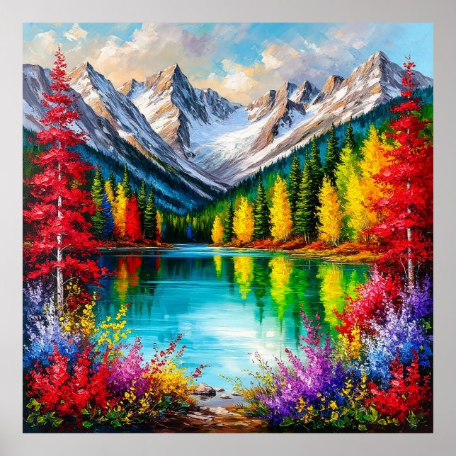 Mountain Landscape Art For Colourful Home Decor (Front)