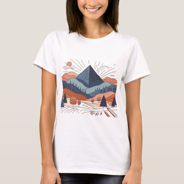 Mountain Landscape Art Woman's T-Shirt  (Front)