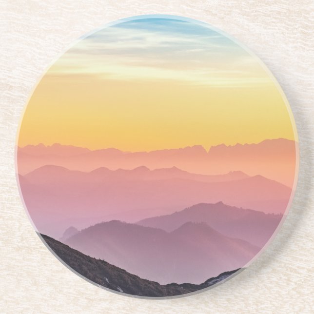 Mountain Landscape at Sunset    Coaster (Front)