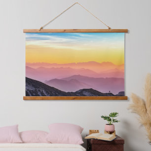 Mountain Landscape at Sunset     Hanging Tapestry