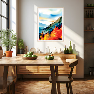 Mountain Landscape Autumn Inspired  Poster