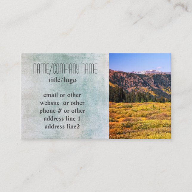 mountain landscape custom business card photo art (Front)