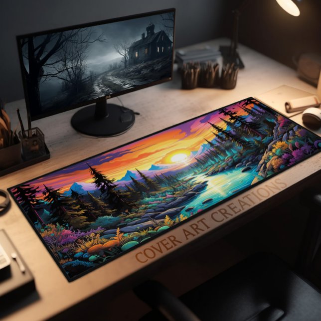 Mountain Landscape, Dreamy Design No. 328 Desk Mat (Creator Uploaded)