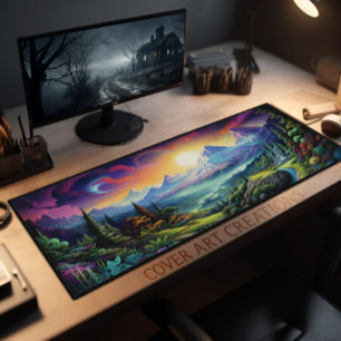 Mountain Landscape, Dreamy Forest Design No. 327 Desk Mat