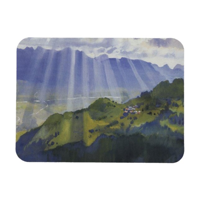Mountain Landscape in Switzerland Magnet (Horizontal)