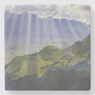 Mountain Landscape in Switzerland (Serebriakova) Stone Coaster