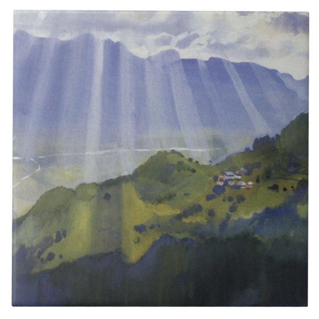 Mountain Landscape in Switzerland (Serebriakova) Tile (Front)