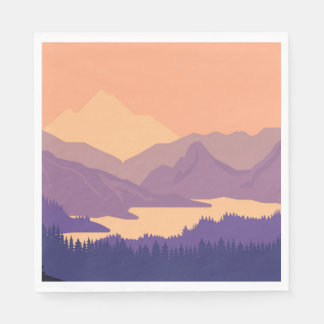 Mountain landscape in the morning napkin