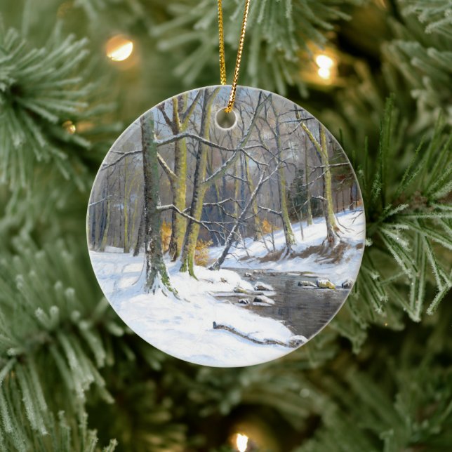 Mountain Landscape in Winter,  Ceramic Tree Decoration (Tree)
