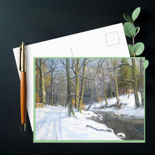 Mountain Landscape in Winter Holiday Postcard