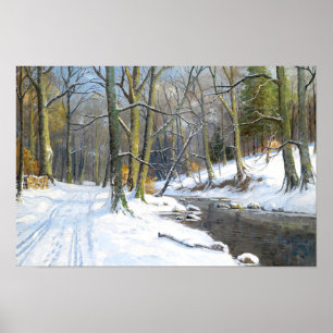 Mountain Landscape in Winter Poster