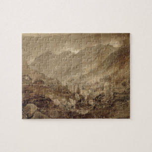 Mountain Landscape, Macugnaga, 1845 (pen & brown i Jigsaw Puzzle