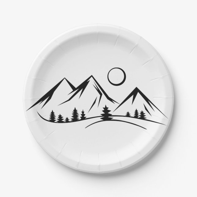 Mountain landscape paper plate (Front)