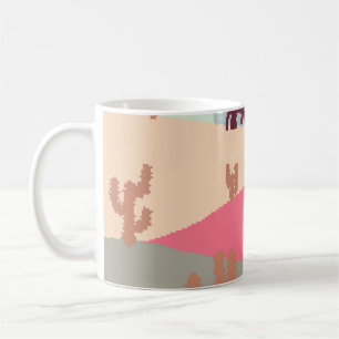 Mountain landscape peaks on sunset on panoramic vi coffee mug
