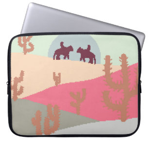 Mountain landscape peaks on sunset on panoramic vi laptop sleeve