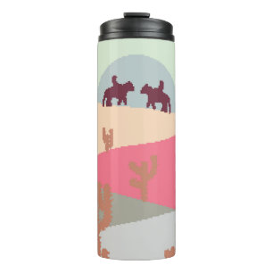 Mountain landscape peaks on sunset on panoramic vi thermal tumbler