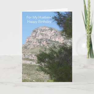 Mountain Landscape Personalised Husband Birthday Card