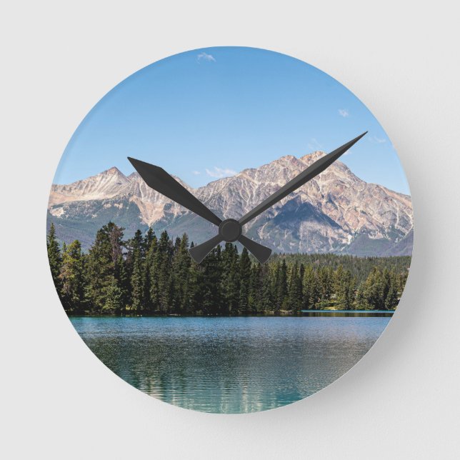 Mountain Landscape, Pyramid Mountains Round Clock (Front)