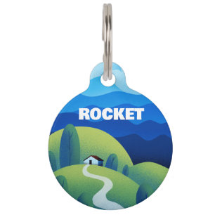 Mountain Landscape Round Pet Tag
