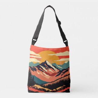 Mountain Landscape Scene Art Crossbody Bag