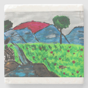 Mountain Landscape Stone Coaster