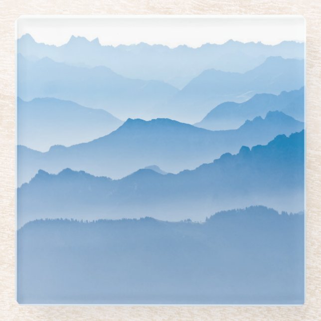 Mountain Landscape | Switzerland Glass Coaster (Front)