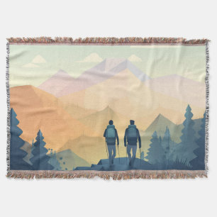 Mountain landscape throw blanket