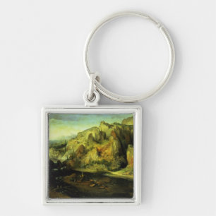 Mountain Landscape with a surprise attack, c.1585 Key Ring
