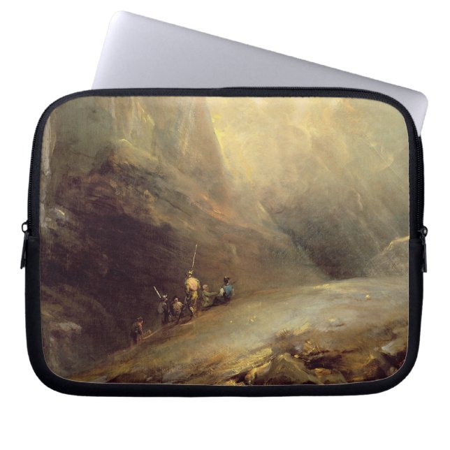 Mountain Landscape with Banditti, c.1780 (oil on c Laptop Sleeve (Front)