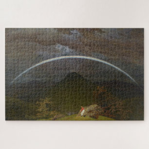 Mountain Landscape with Rainbow by Friedrich Jigsaw Puzzle