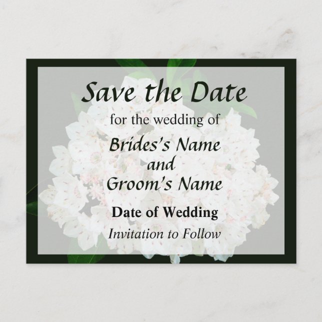 Mountain Laurel Save the Date Announcement Postcard (Front)
