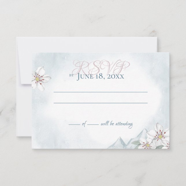 Mountain Laurel Wedding Response Card (Front)