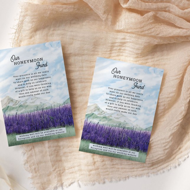Mountain Lavender Wedding Honeymoon Fund Enclosure Card (Honeymoon Fund Insert Card from my Mountain Lavender Wedding Collection
)