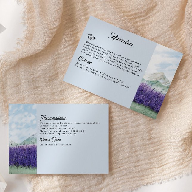 Mountain Lavender Wedding Information  Enclosure Card (Double-sided Information and Details Card from my Mountain Lavender Wedding Collection
)