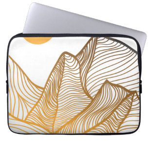 Mountain layout design in oriental style laptop sleeve