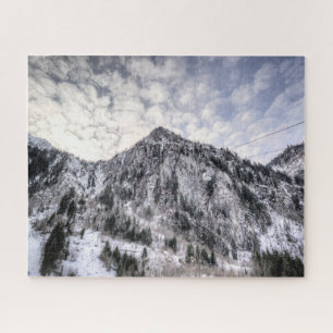 Mountain Lifts Snowy View Jigsaw Puzzle