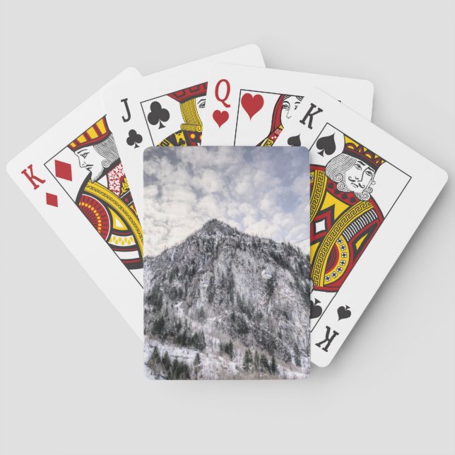 Mountain Lifts Snowy View Playing Cards (Back)