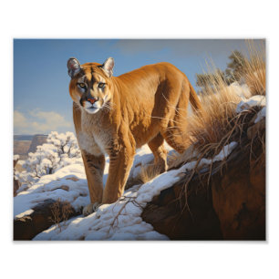 Mountain Lion AI Photo Print
